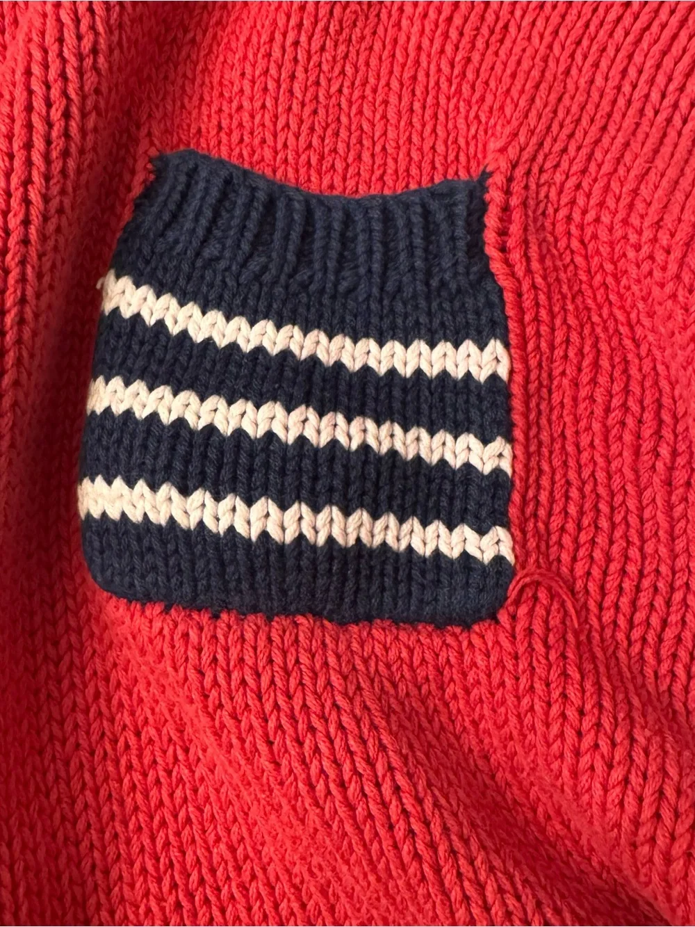 VINTAGE NANCY HELLER Striped Pocket Sweater - Lightweight Knit